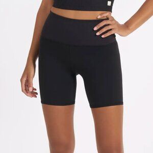 Women Vuori Rib Studio Shorts High Rise Black Activewear Athleisure Casual